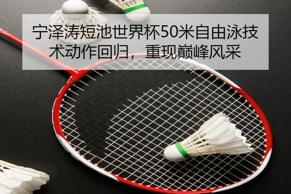 宁泽涛短池世界杯50米自由泳技术动作回归，重现巅峰风采